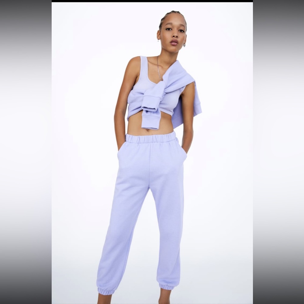 Zara Mauve Basic Jogging Pants